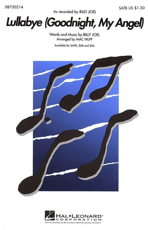 Lullabye  Goodnight My Angel - SAB Vocal Sheet Music