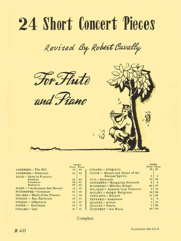 24 Short Concert Pieces For Flute/Piano Ed Cavally - Cavally Editions