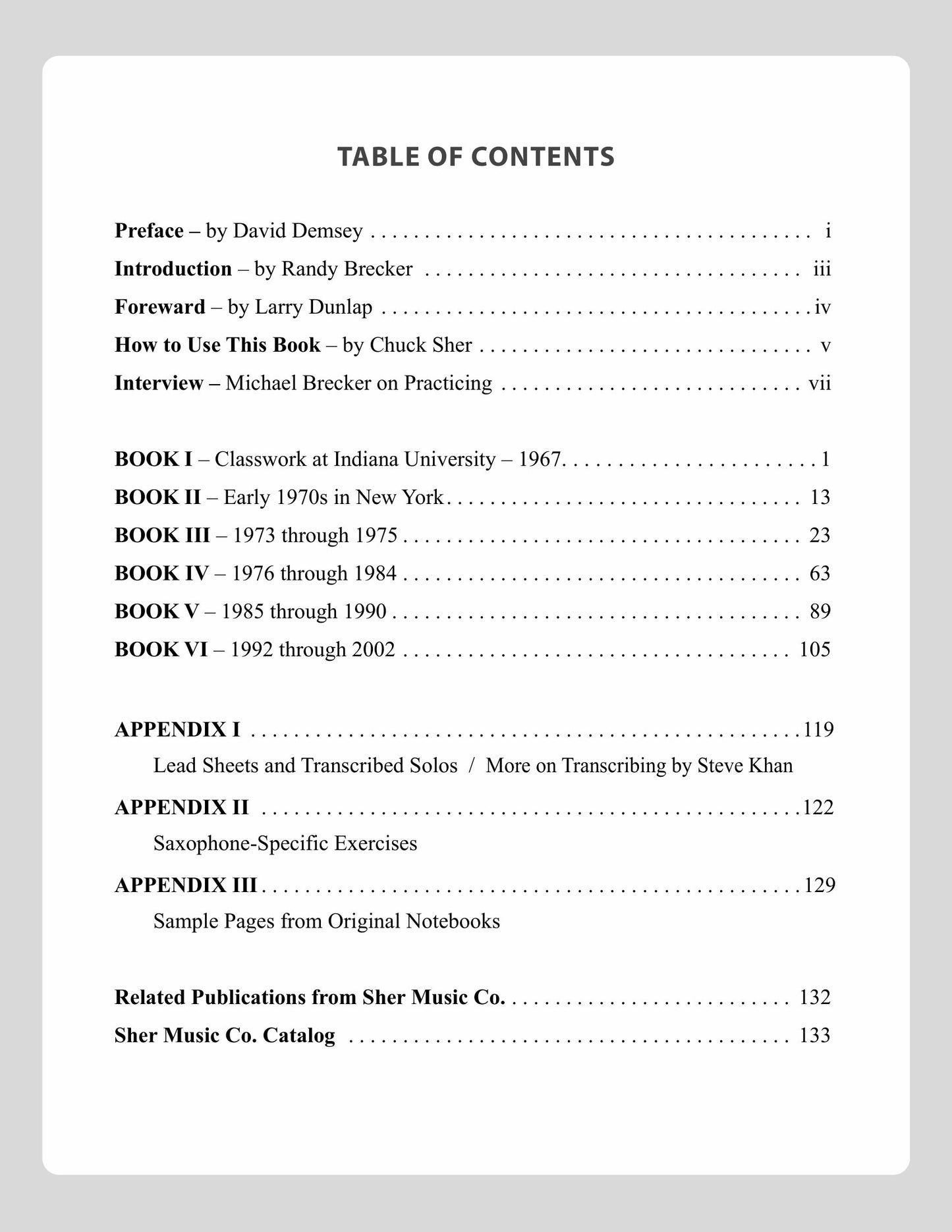 The Practice Notebooks of Michael Brecker - For Treble Clef Instruments Book