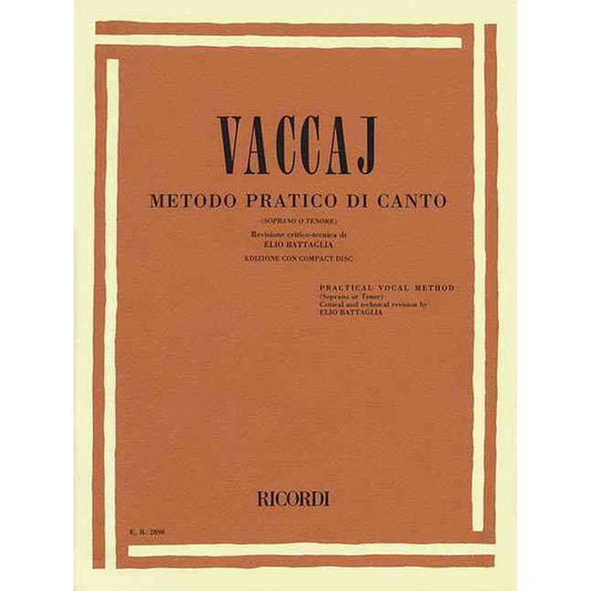Vaccai - Practical Vocal Method Soprano/Tenor Bk/Cd