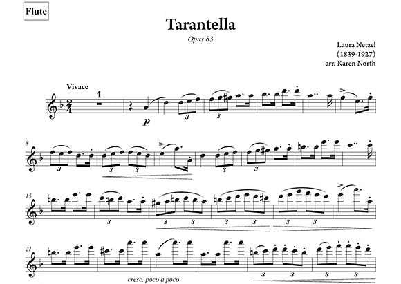 Netzel - Tarantella For Flute And Piano Arr North - Allegro Publishing - Image 2