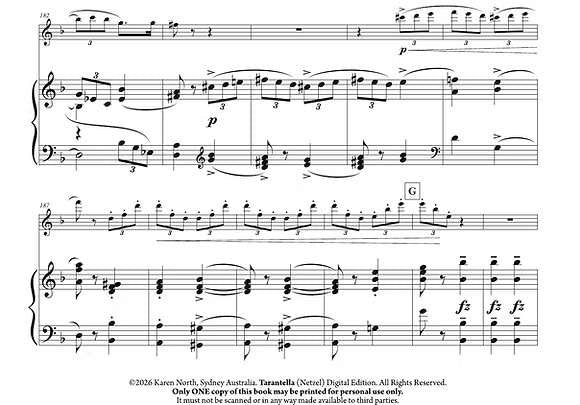 Netzel - Tarantella For Flute And Piano Arr North - Allegro Publishing - Image 3