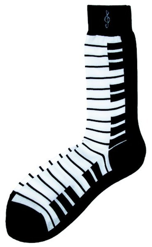 SOCKS BLACK AND WHITE KEYBOARD MENS