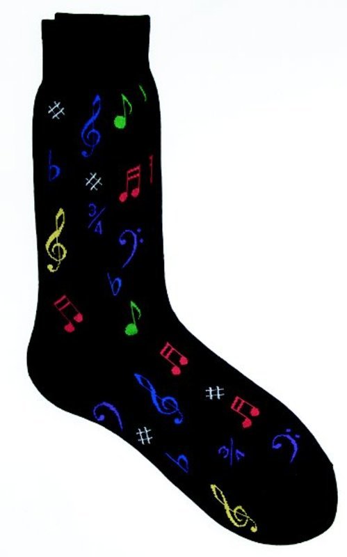 SOCKS MULTI NOTES BLACK MENS