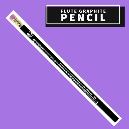 Pencil - Black & Silver Flute Design