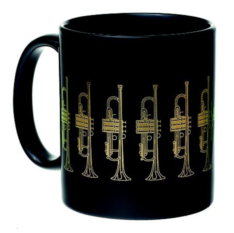 MUG TRUMPET BLACK AND GOLD