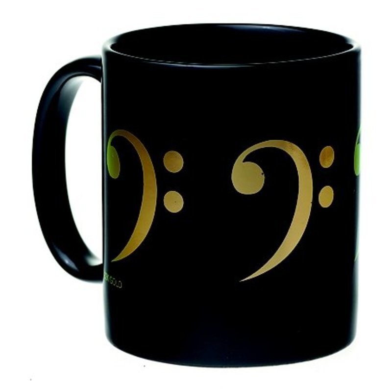 MUG BASS CLEF BLACK AND GOLD