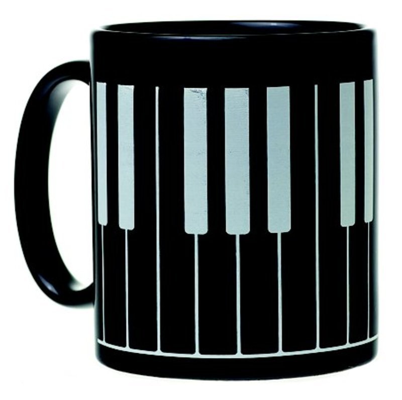 MUG MUSIC DESIGN LARGE KEYBOARD BLACK