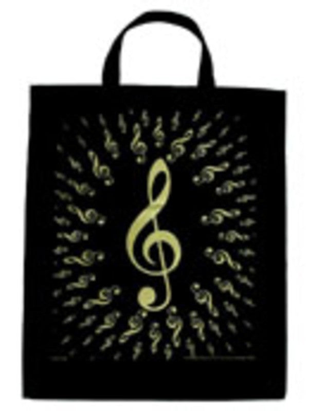 EXTRA LARGE TOTEBAG BURSTING G CLEFS BLACK