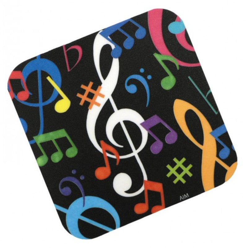 DRINK COASTER MUSIC NOTES MULTI COLOUR
