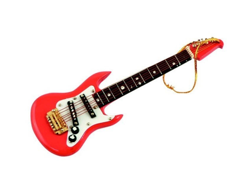 RED ELECTRIC GUITAR ORNAMENT
