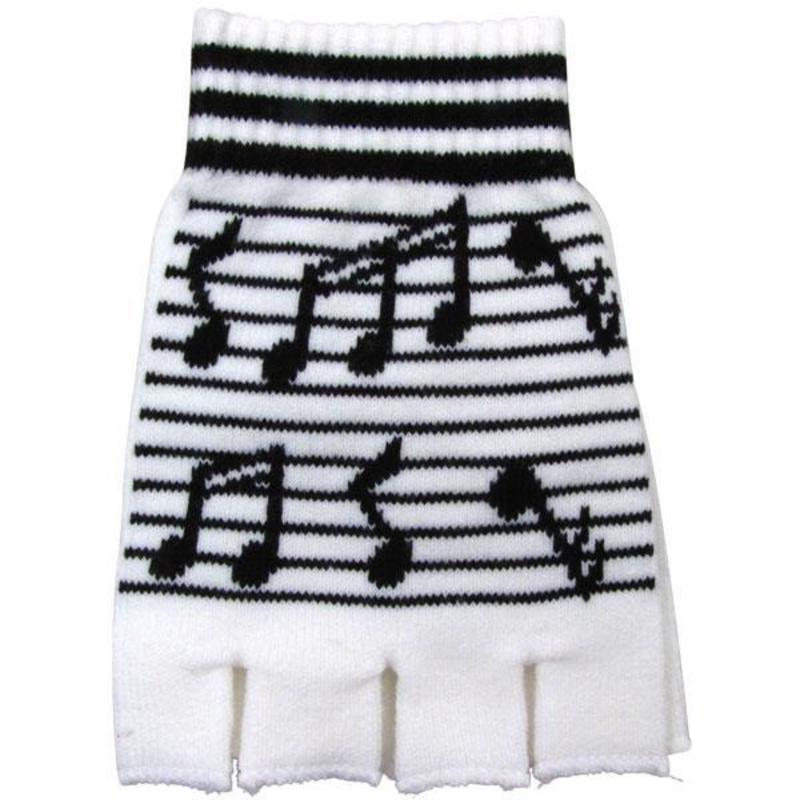 FINGERLESS GLOVES WITH MUSIC NOTES