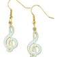 EARRINGS G CLEF WHITE