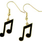 EARRINGS 8TH NOTE BLACK