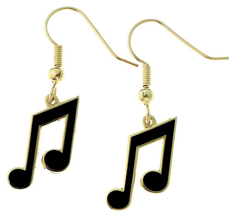 EARRINGS 8TH NOTE BLACK