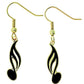 EARRINGS 16TH NOTE BLACK
