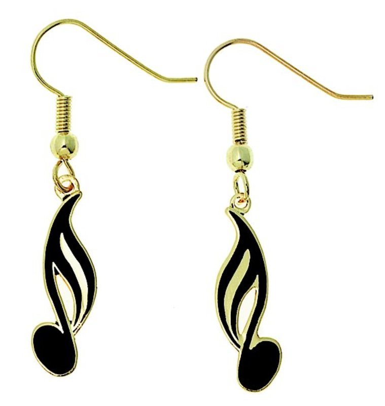 EARRINGS 16TH NOTE BLACK