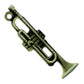 KEYCHAIN TRUMPET ANTIQUE BRASS