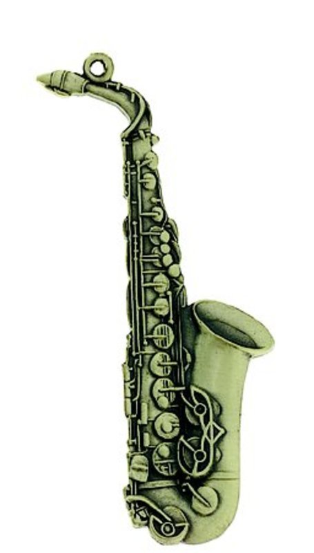 Keychain Alto Sax Antique Brass
