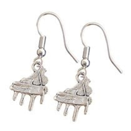 Silver Grand Piano Earrings