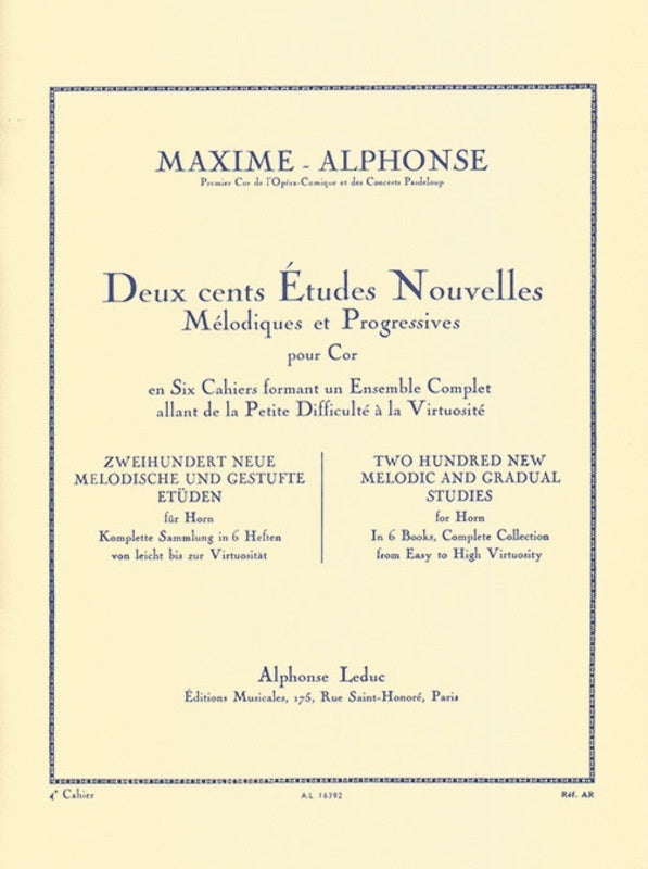 Alphonse - 200 Etudes For Horn Vol 4