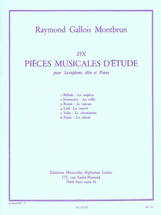 Gallois-Montbrun - Pieces Musicale D Etude Asax/Piano