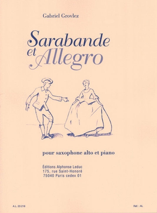 Grovlez - Sarabande And Allegro Alto Sax/Piano