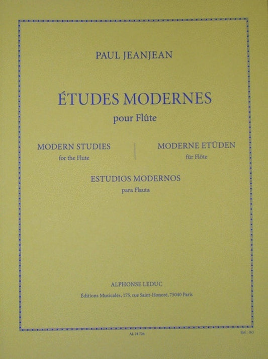 Jeanjean - Etudes Modernes For Flute