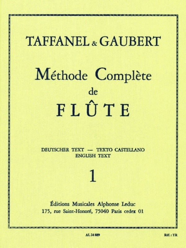 Taffanel/Gaubert -  Complete Method For Flute Vol 1