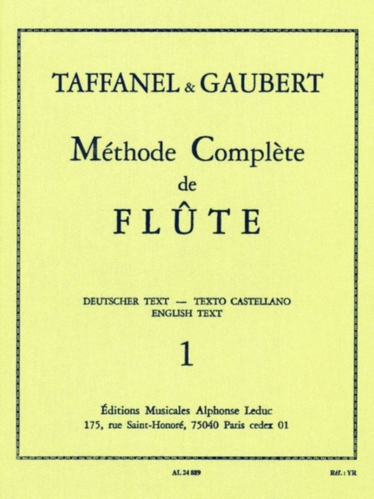 Taffanel/Gaubert -  Complete Method For Flute Vol 1