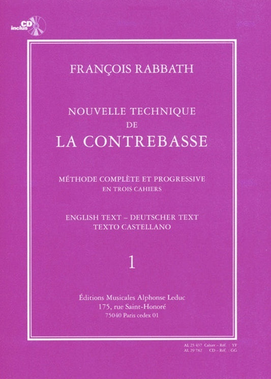 Rabbath - New Technique For Double Bass Vol 1 Bk/Cd