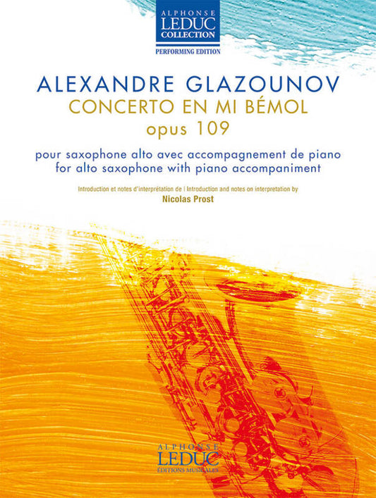Glazunov - Concerto E Flat Major Op 109 For Alto Sax/Piano