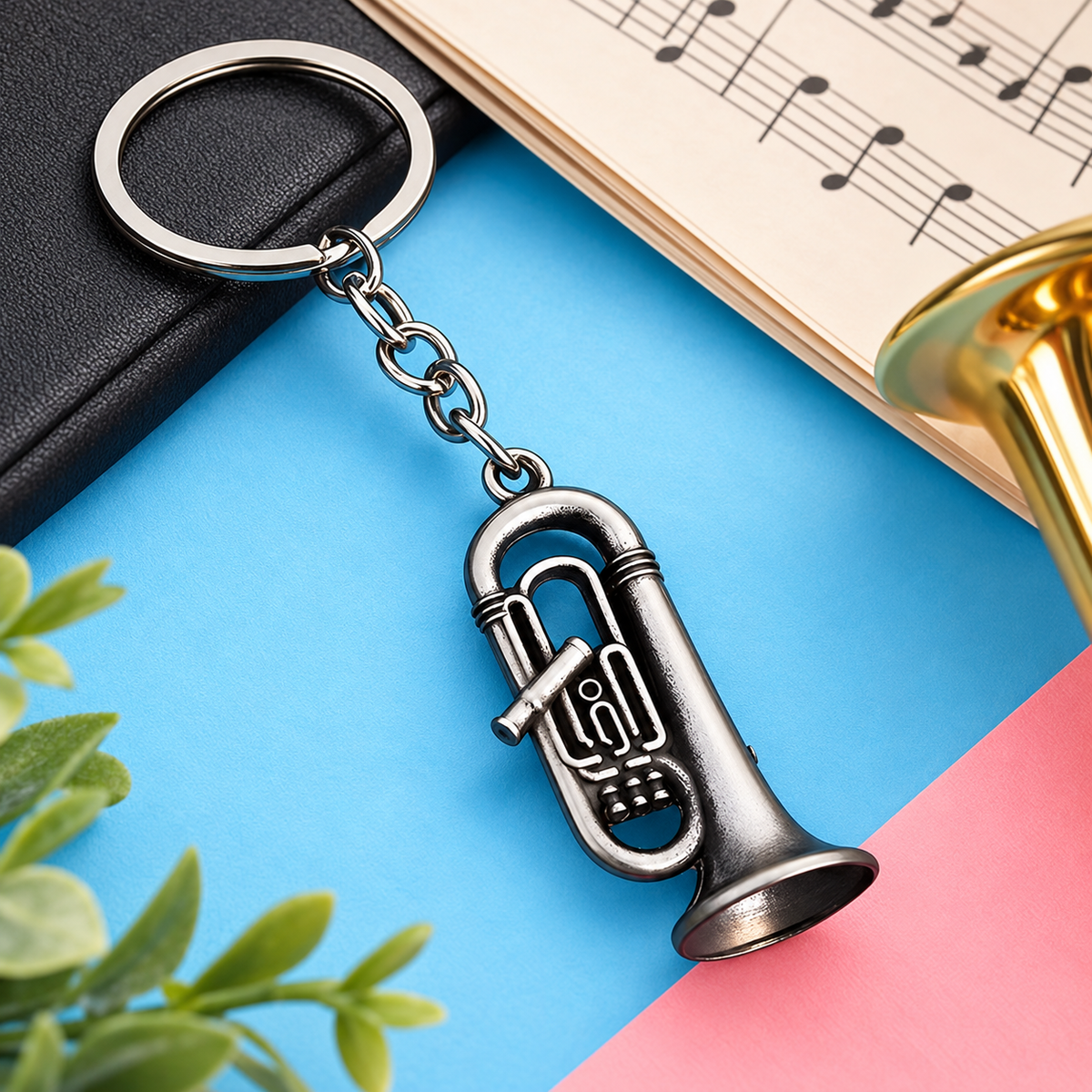 Graphite Grey Euphonium/Horn Keyring