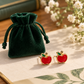 Sundry & Sound Co - Mini Red Apple Stud Earrings – Gold Plated (Pair)