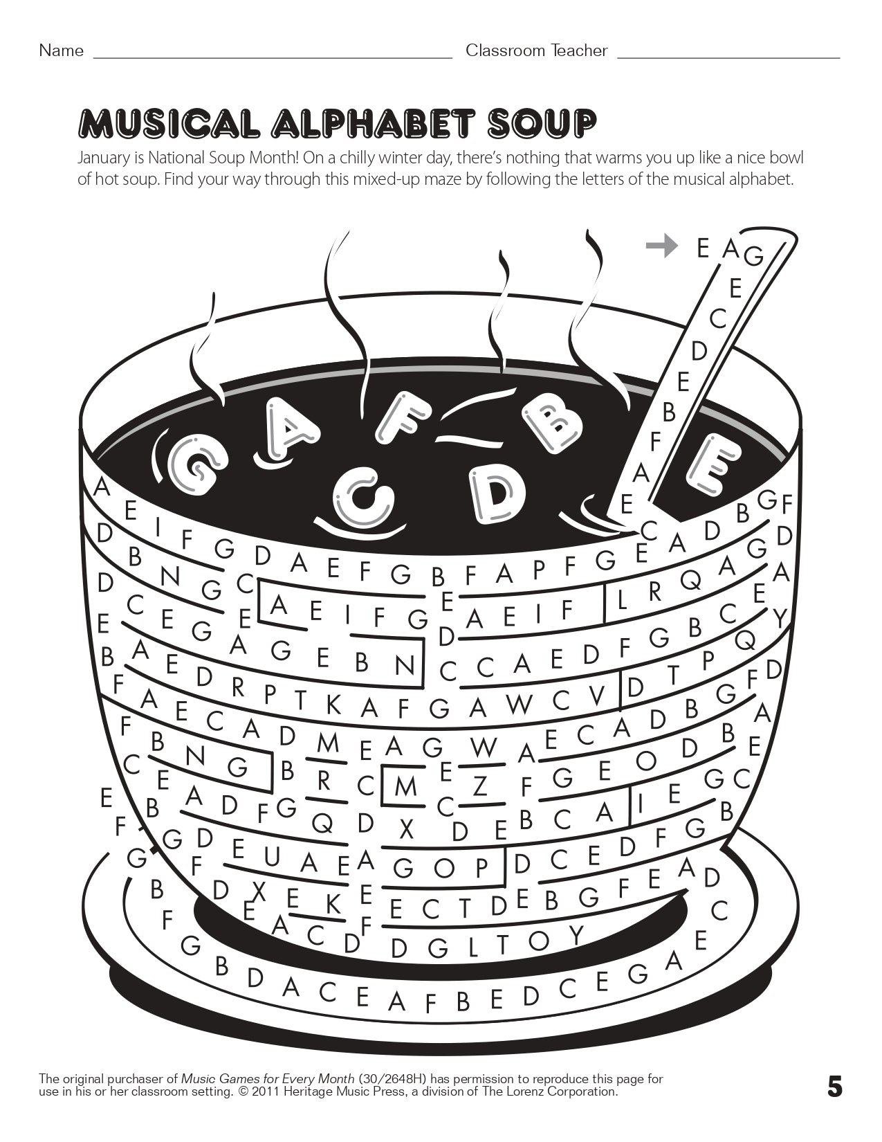 Music Games For Every Month - Classroom Book with Reproducible Pages