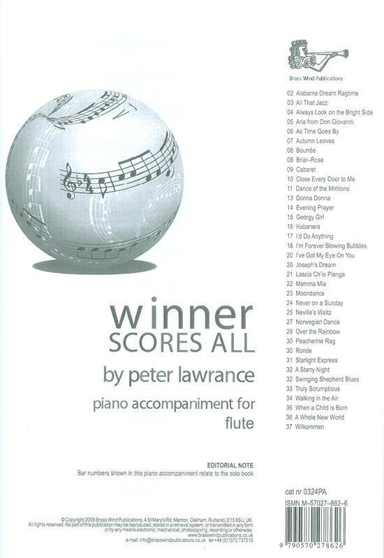 Winner Scores All For Flute Piano Accomp