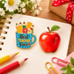 Sundry & Sound Co- Best Teacher Ever Mug & Red Apple Enamel Pin – 2 Piece Gift Set