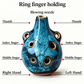 Mini Ceramic 6-Hole Ocarina with Neck Cord and Bag – Blue
