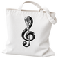 Vintage Microphone and Treble Clef Cotton Tote Bag (40cm x 35cm)
