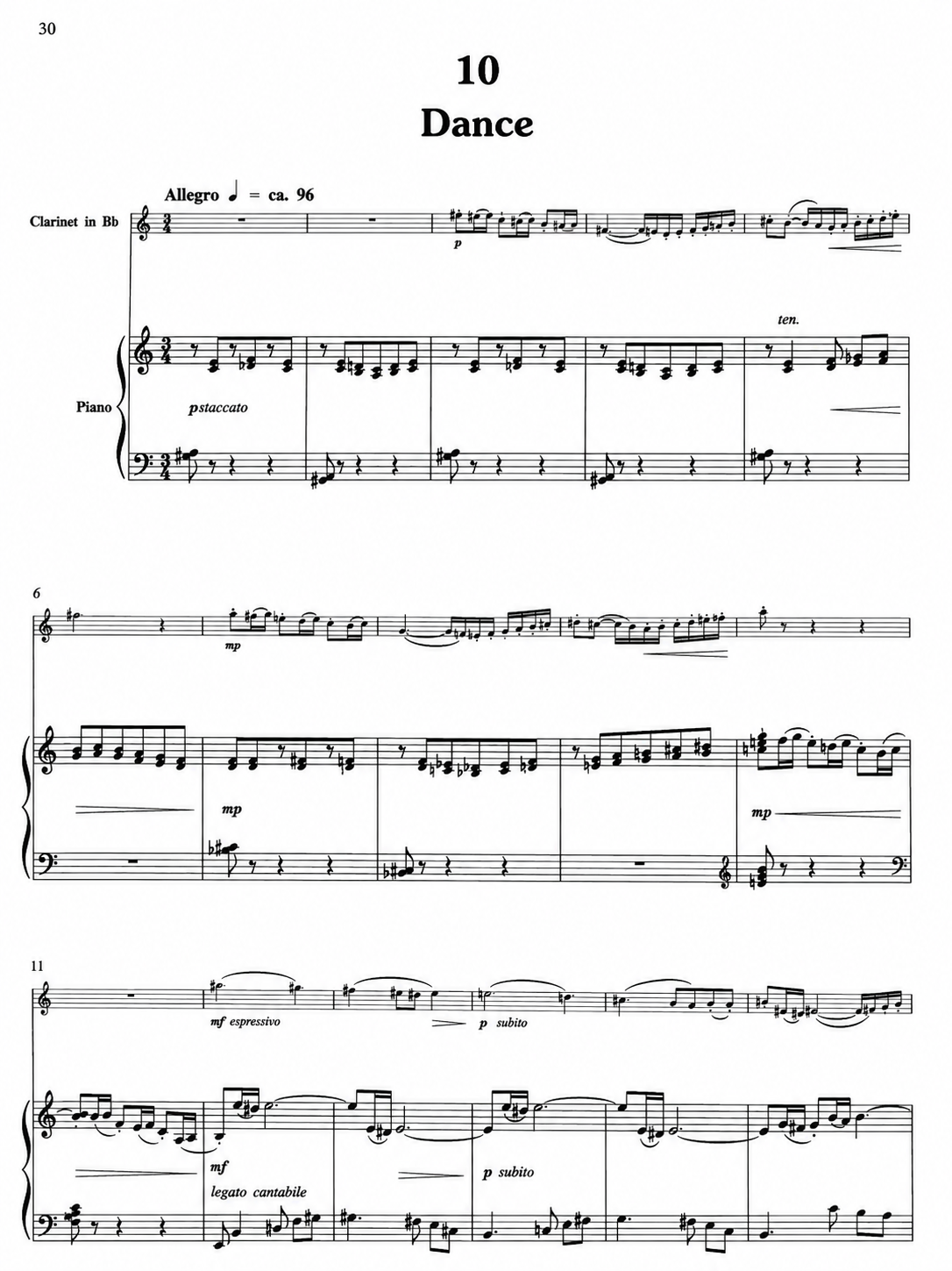Louis Moyse -  Ten Pieces for Clarinet and Piano, Op. 37, No. 3 Book