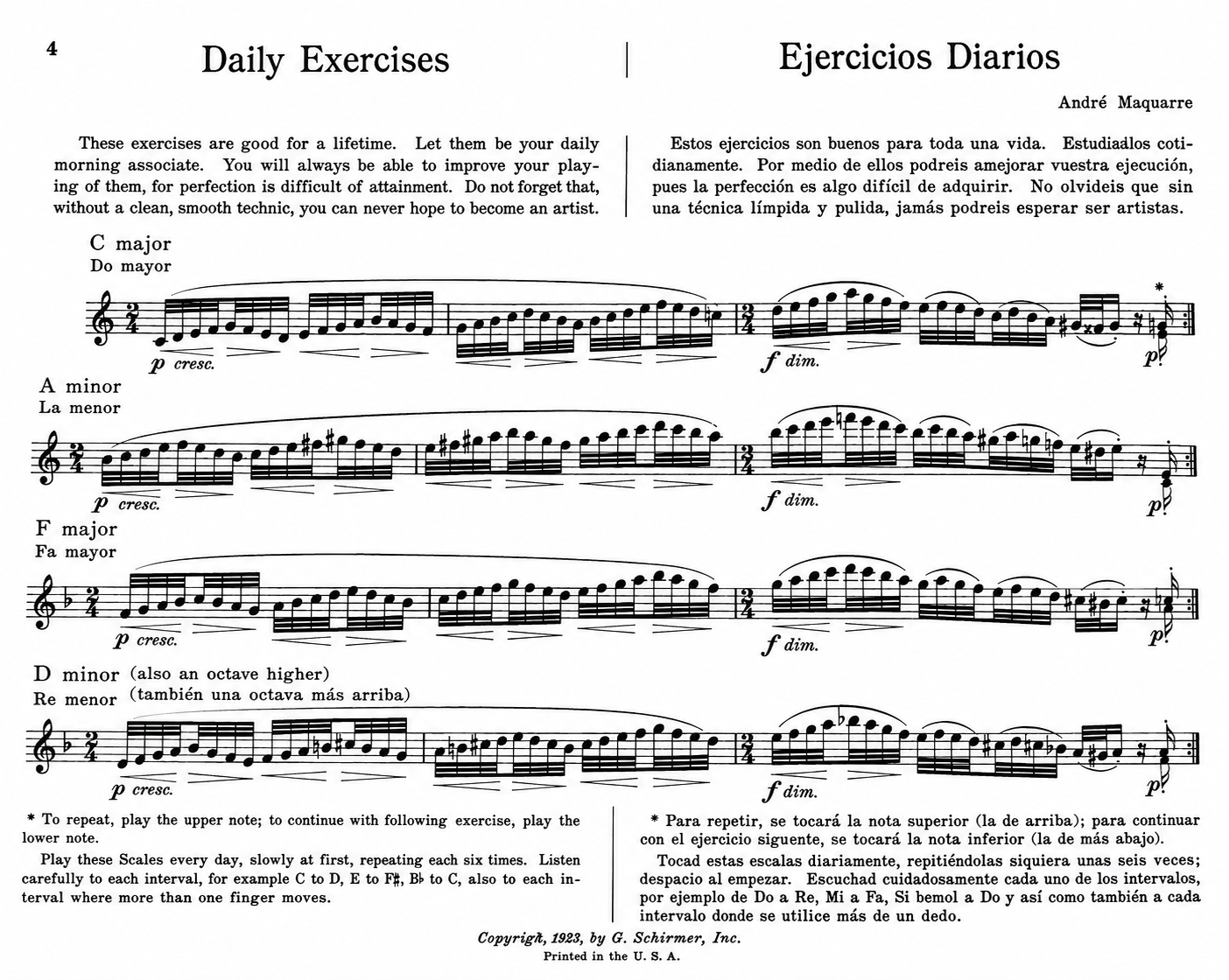 Daily Exercises For The Flute Book