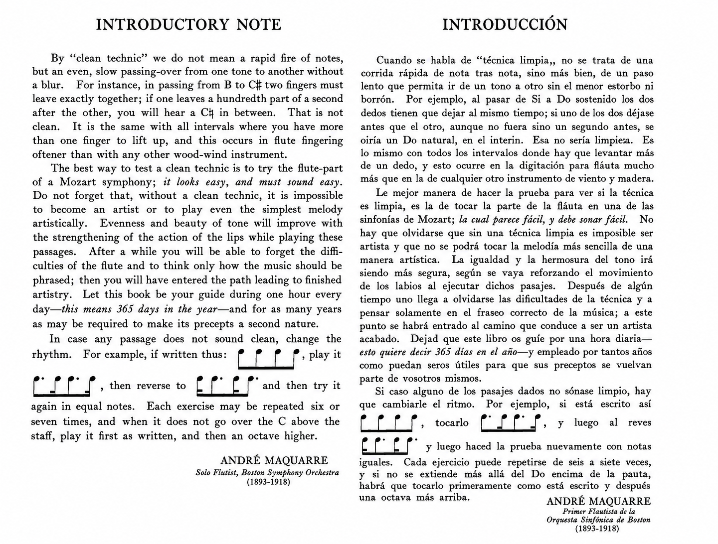 Daily Exercises For The Flute Book