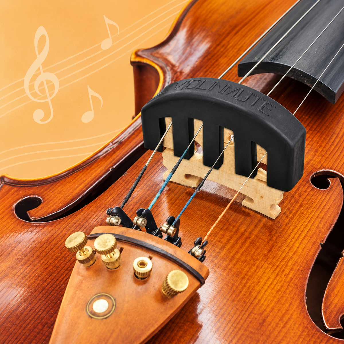 Sundry & Sound Co - Black Rubber 4/4 Violin Practice Mute (Reduce your Volume)