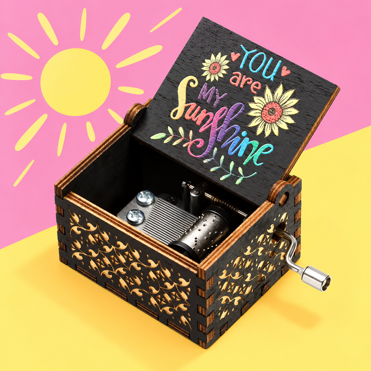 You Are My Sunshine Mini Music Box (Black)