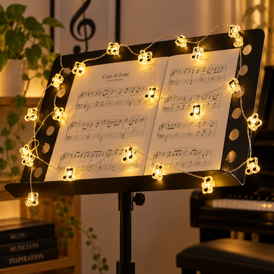 Sundry & Sound Co - Indoor Mini Music Notes LED Wire String Lights (2 metres)