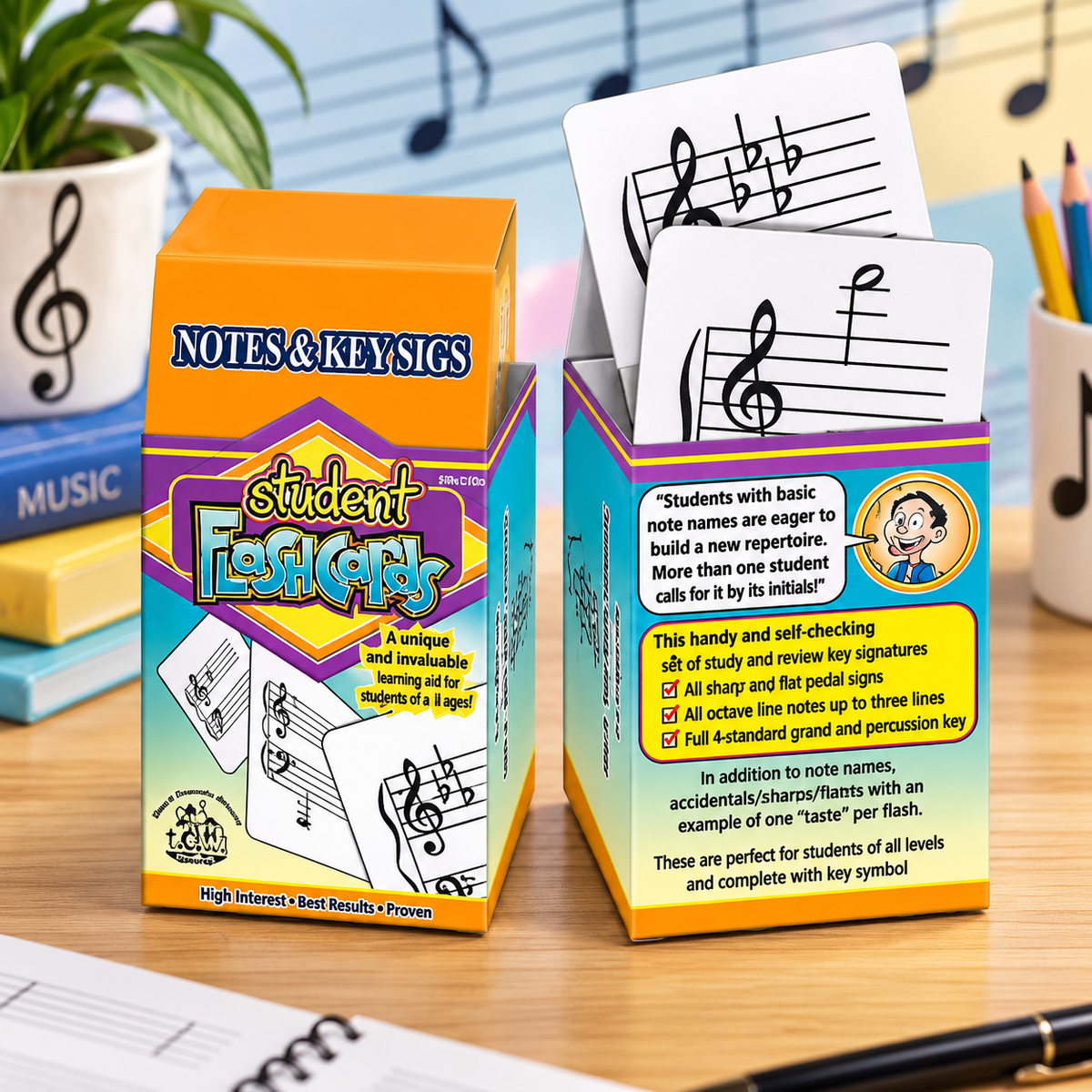 Student Flash Cards Notes And Key Signatures