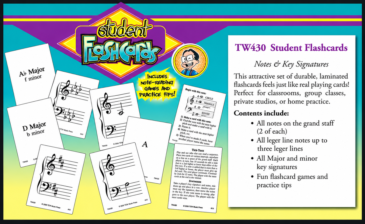 Student Flash Cards Notes And Key Signatures