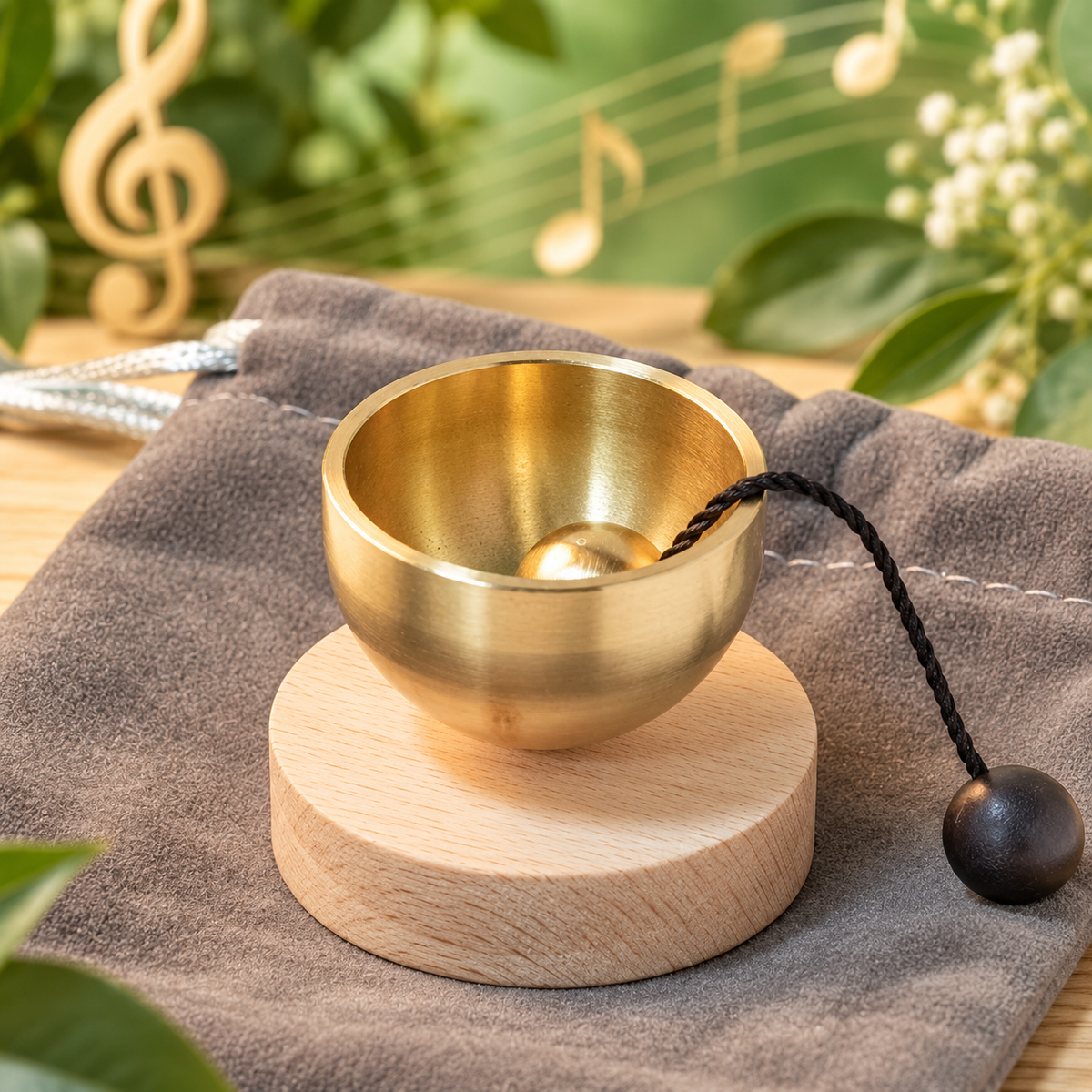 Sundry & Sound Co - Mini Singing Bowl and Velvet Carry Bag