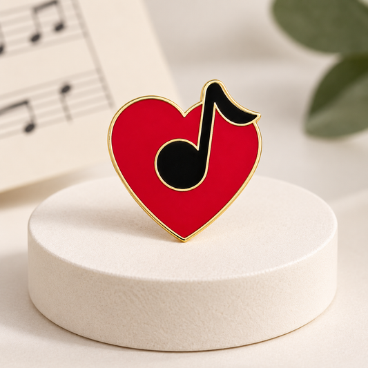 Red Heart With Quaver Mini Pin