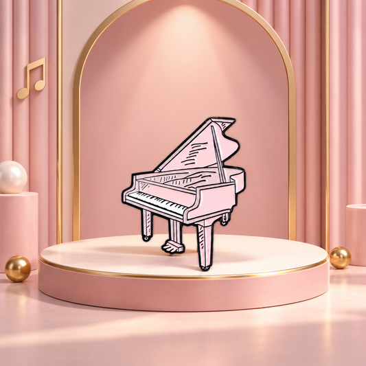 Pastel Pink Grand Piano Enamel Pin